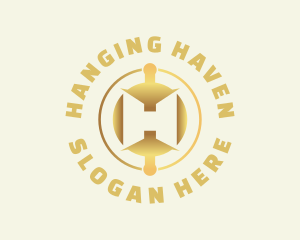 Cryptocurrency Gold Letter H logo design