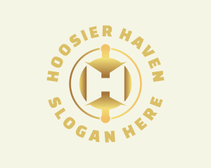 Cryptocurrency Gold Letter H logo design