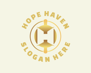 Money - Cryptocurrency Gold Letter H logo design