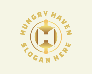 Cryptocurrency Gold Letter H logo design