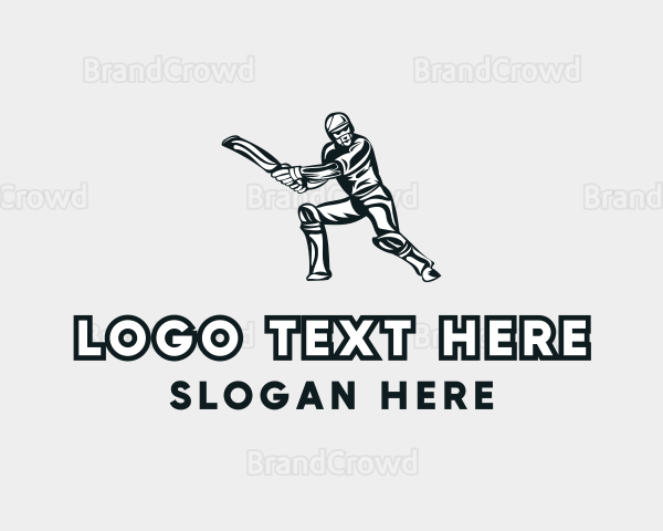 Cricket Player Sports Logo