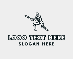 League - Cricket Player Sports logo design