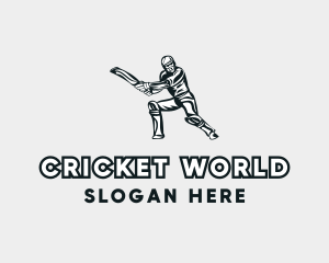 Cricket Player Sports logo design