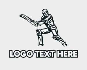 Cricket Player Sports Logo