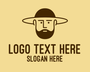 Mens Salon - Bearded Hat Man logo design