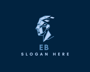 Web - Head Geometric Hologram logo design