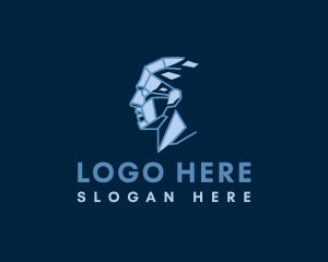 Film - Head Geometric Hologram logo design