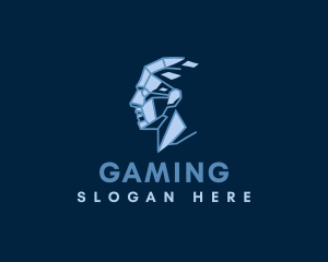 Network - Head Geometric Hologram logo design
