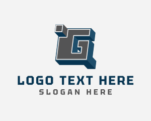 Blocky - 3D Graffiti Letter G logo design