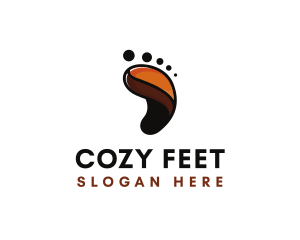 Coffee Bean Footprint logo design