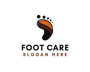 Podiatrist - Coffee Bean Footprint logo design