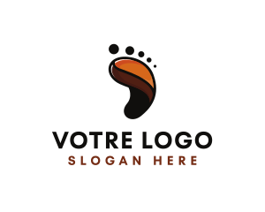 Bean - Coffee Bean Footprint logo design