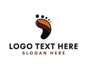 Bean - Coffee Bean Footprint logo design