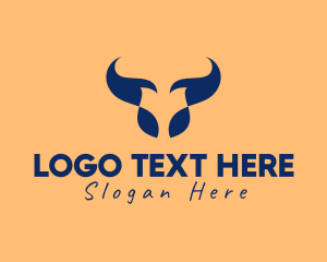 Negative Space - Animal Bull Horn logo design