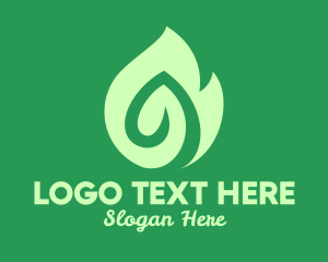 Commercial - Modern Green Flame logo design