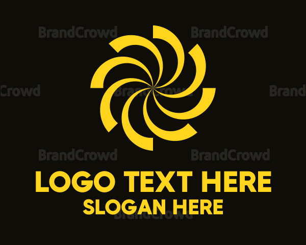 Yellow Radial Whirlpool Logo