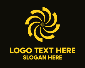 Whirlwind - Yellow Radial Whirlpool logo design