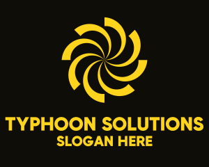 Typhoon - Yellow Radial Whirlpool logo design