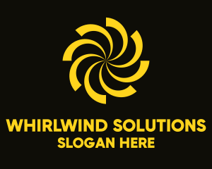 Yellow Radial Whirlpool logo design