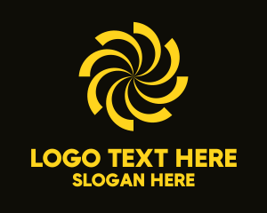 Spiral - Yellow Radial Whirlpool logo design