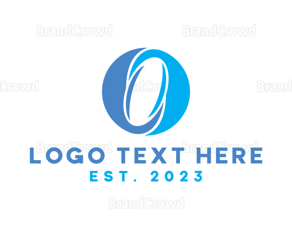 Modern Blue Letter O Logo