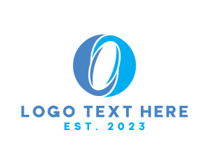 Crooked - Modern Blue Letter O logo design