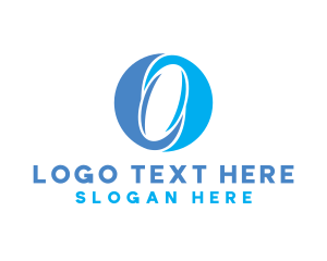Modern Blue Letter O  Logo