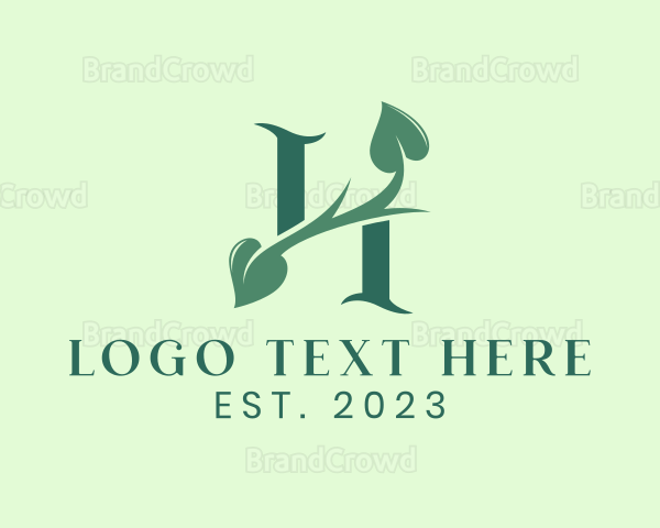 Organic Vine Letter H Logo
