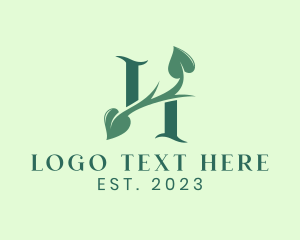 Letter H - Organic Vine Letter H logo design
