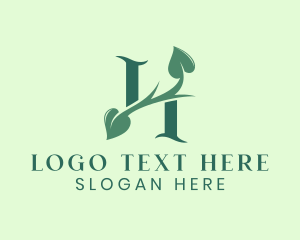 Organic Vine Letter H Logo