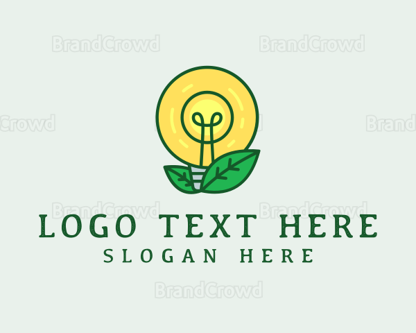 Eco Leaf Lightbulb Logo