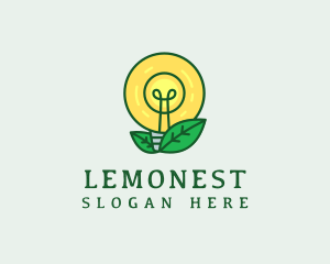 Eco Leaf Lightbulb Logo