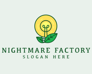 Eco Leaf Lightbulb Logo