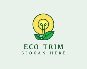 Eco Leaf Lightbulb logo design