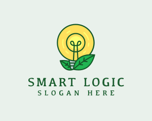 Logic - Eco Leaf Lightbulb logo design