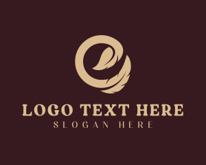Publishing - Writer Publisher Feather Letter C logo design