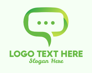 Speech Bubble - Green Eco Chat logo design