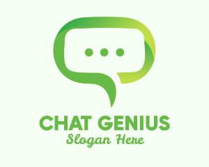 Green Eco Chat logo design