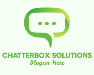 Talking - Green Eco Chat logo design