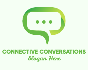 Dialogue - Green Eco Chat logo design