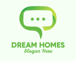 Chat Box - Green Eco Chat logo design