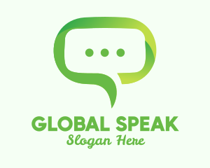 Translation - Green Eco Chat logo design