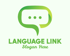 Bilingual - Green Eco Chat logo design