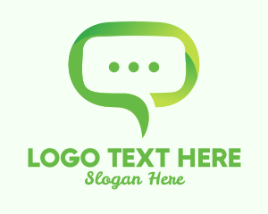 Talking - Green Eco Chat logo design