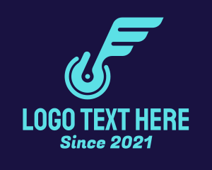 Logistics Service - Neon Mechanical Wings logo design