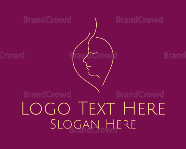Gold Leaf Female Face Logo