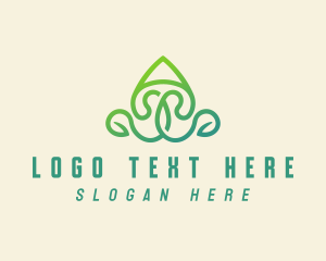 Line Art - Nature Leaf Letter A logo design