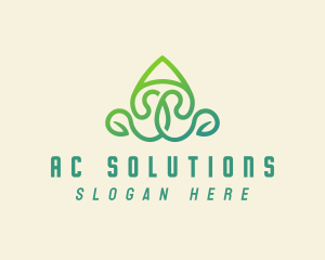 Nature Leaf Letter A logo design