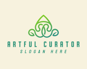 Nature Leaf Letter A logo design