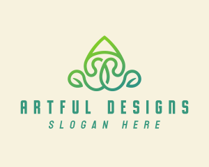 Nature Leaf Letter A logo design